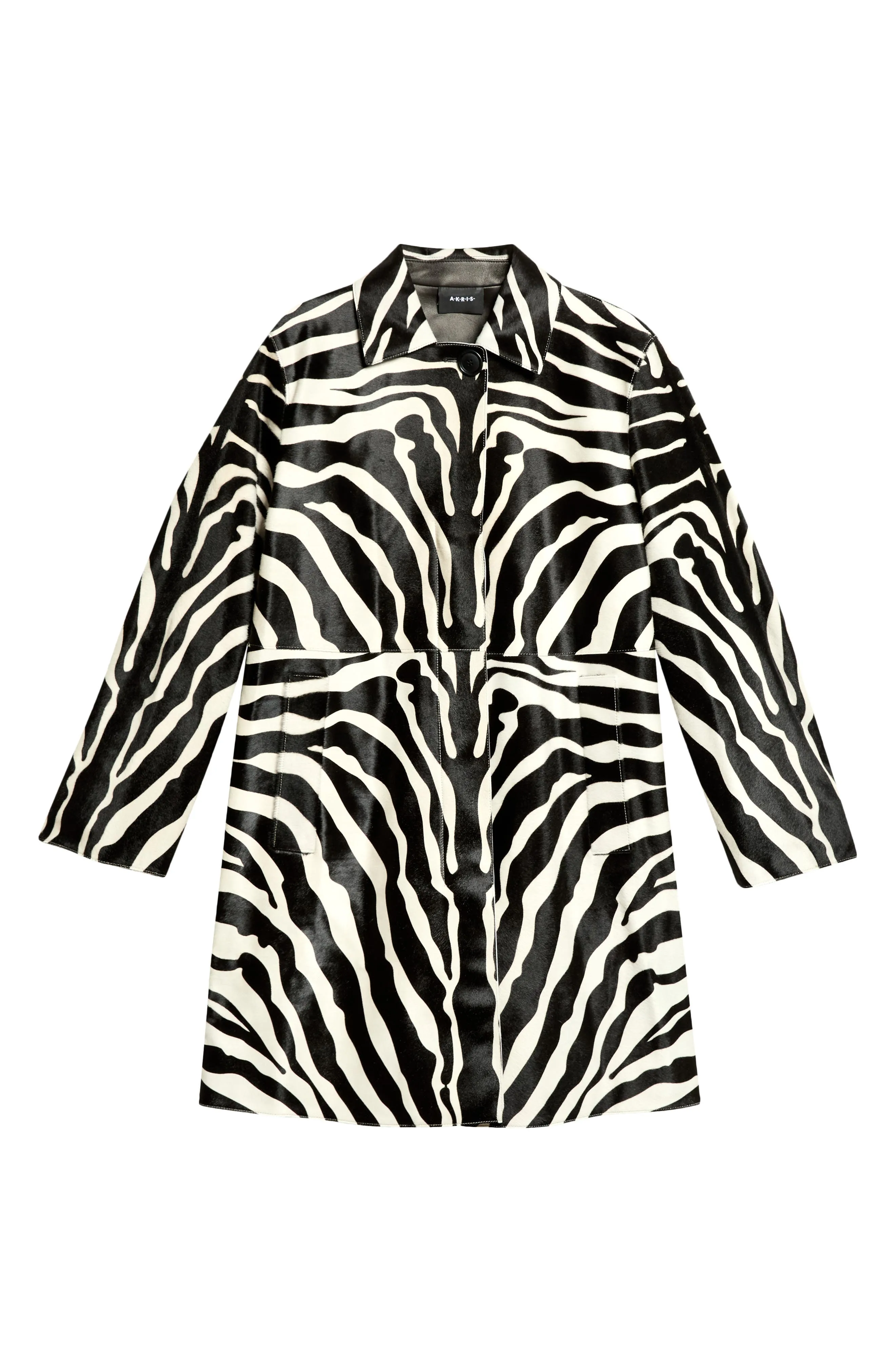 Laron Zebra Print Genuine Calf Hair Coat