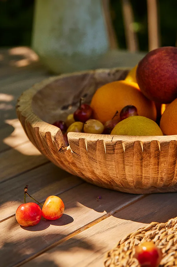 Teak Serving Bowl, Low