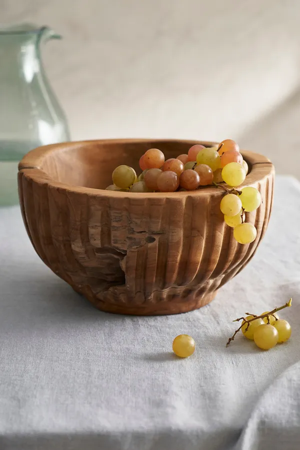 Teak Serving Bowl, Tall