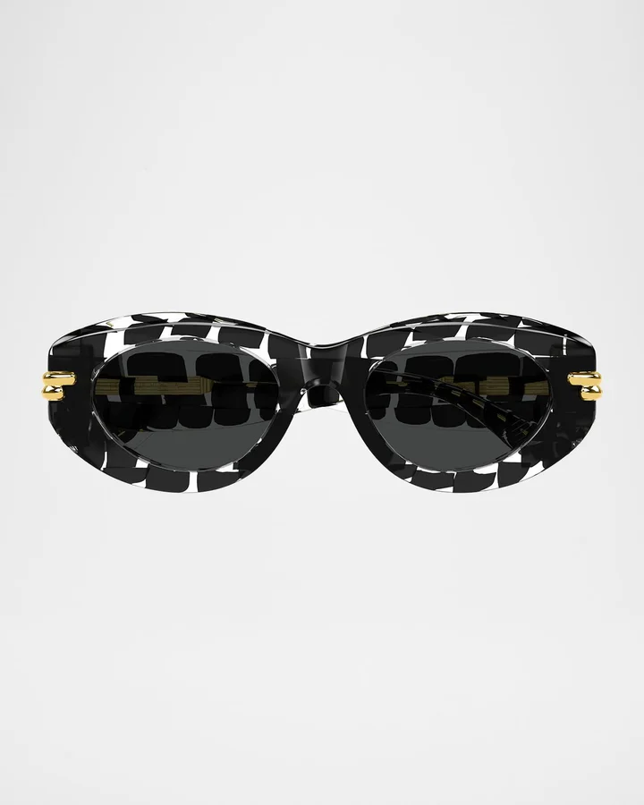 56mm Acetate Oval Sunglasses