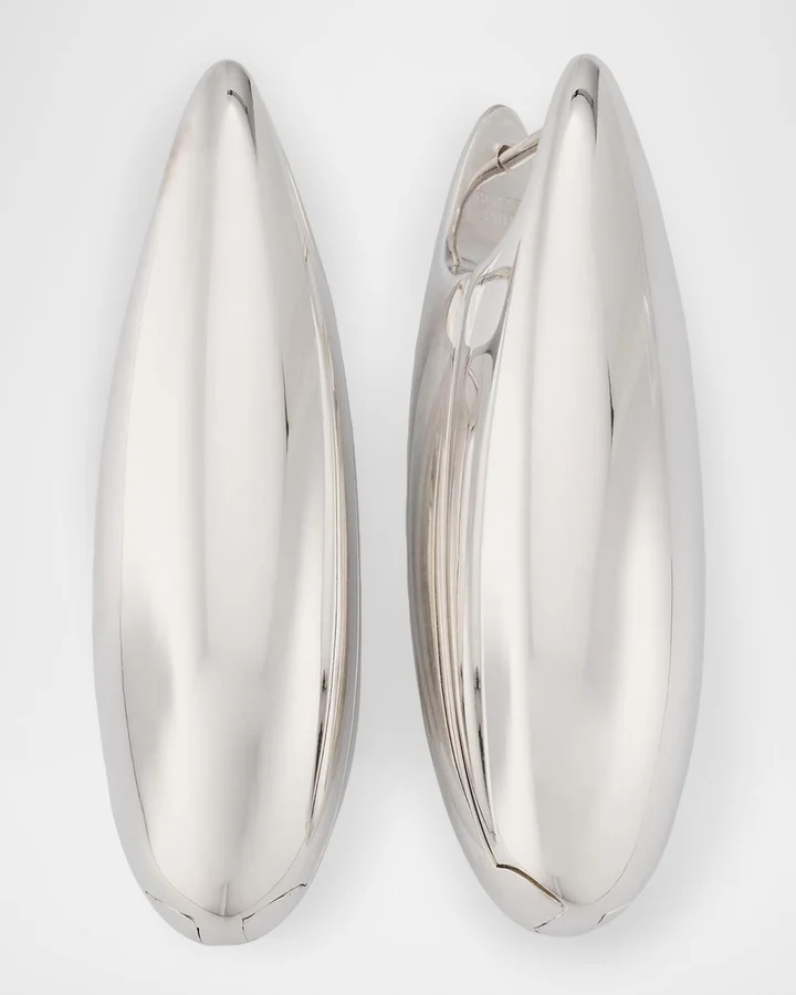 Sterling Silver Large Ellipse Earrings