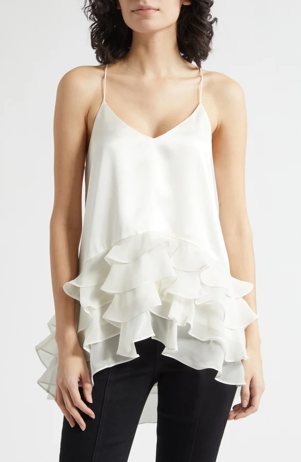 Cabrina Silk Ruffle Top