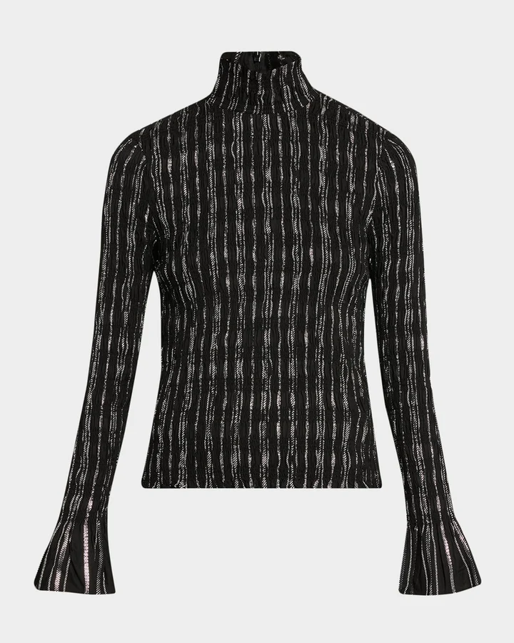 Cooper Smocked Turtleneck Top