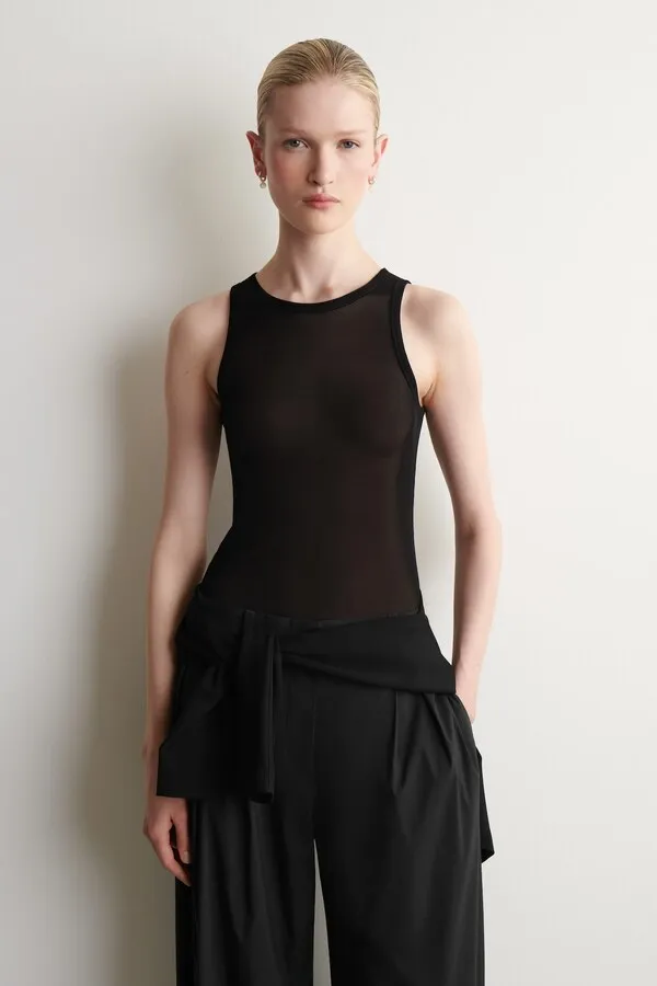 Ribbed Silk Tank Top