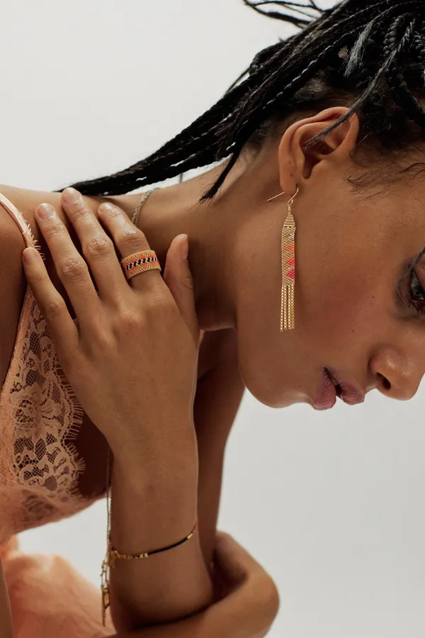 Sagrado Pattern Fringe Earrings