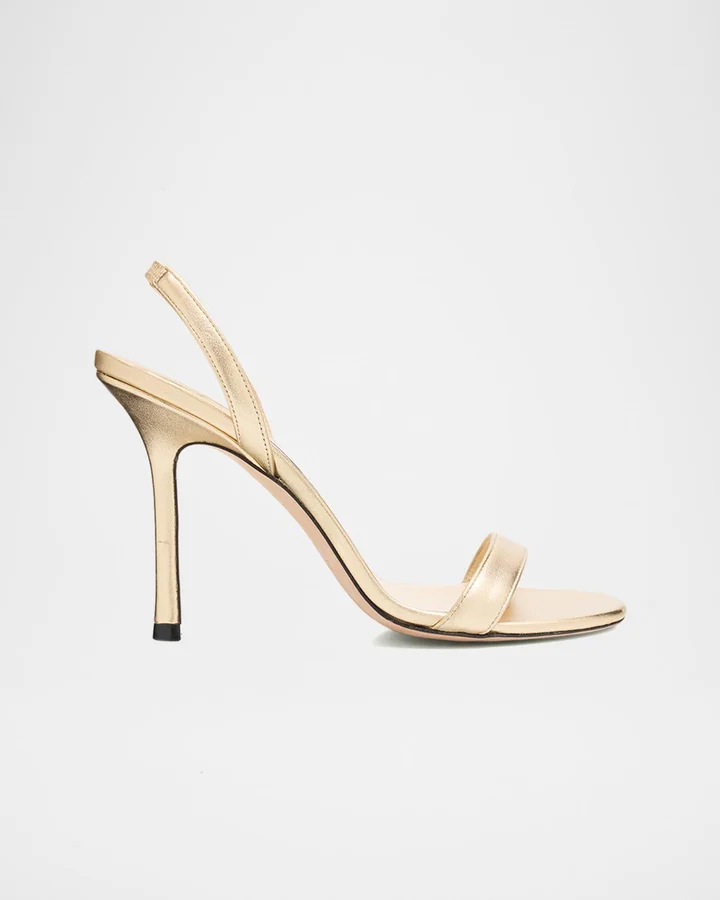 85mm Jenn Metallic Leather Sandals