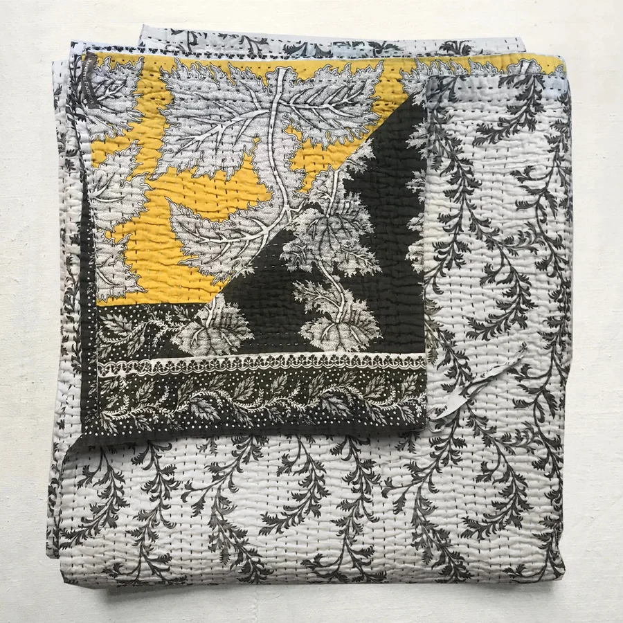 Black & Yellow Newly Printed Queen Bedcover