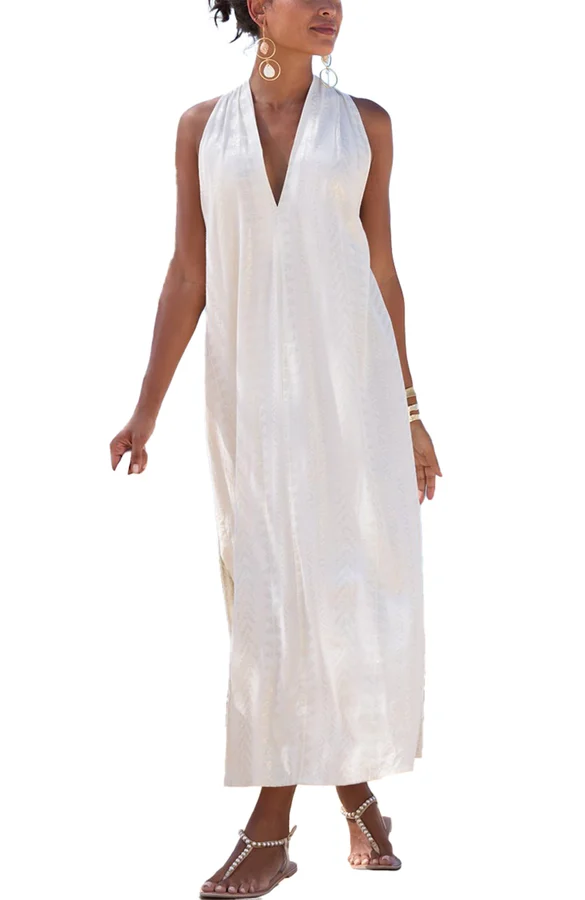 Metallic Column Maxi Dress