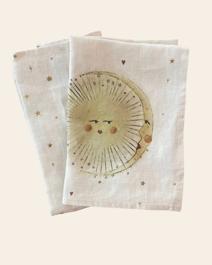 Linen Dinner Napkins, Celestial (Set of 2)