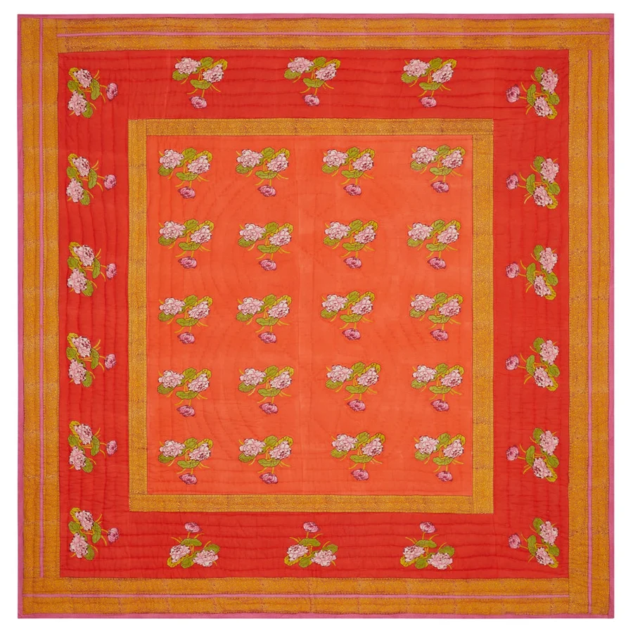 Reversible King Quilt in Tea Flower
