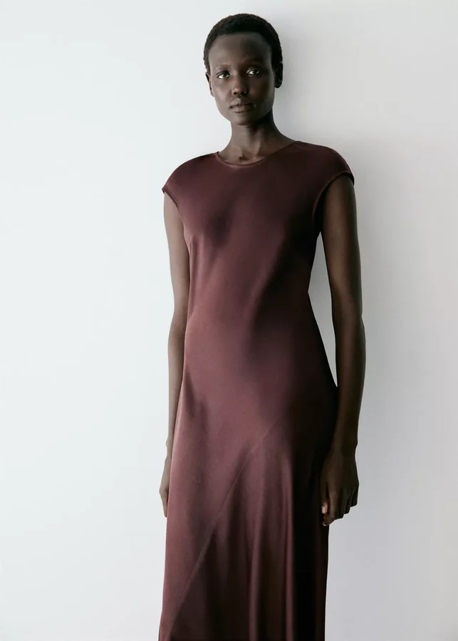 Midi Dress with Crew Neck