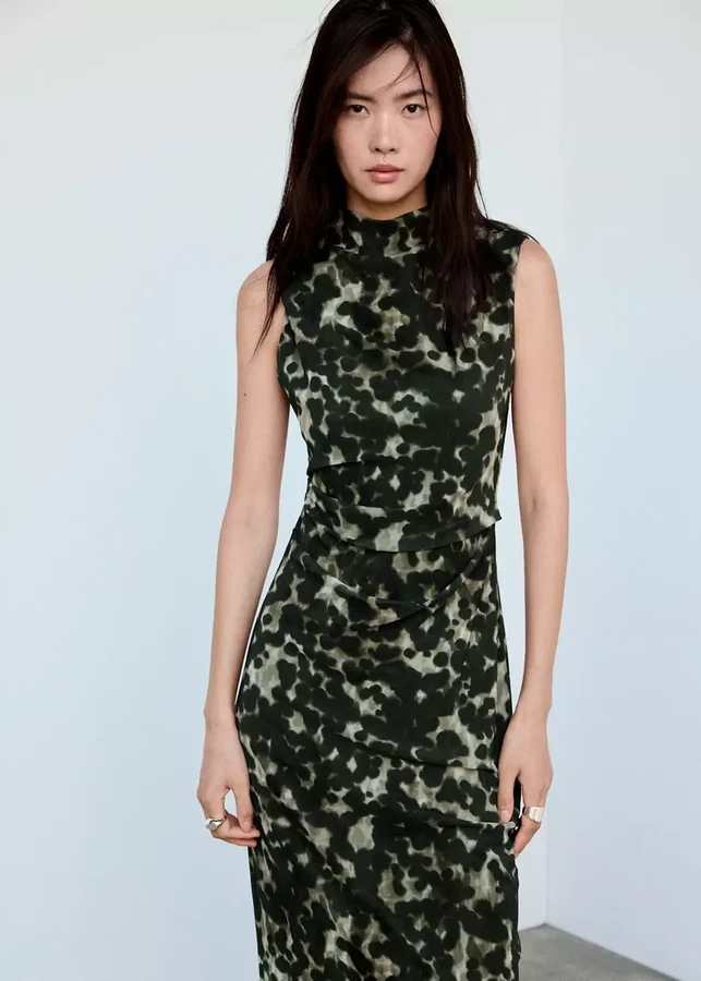 Printed Mesh Dress