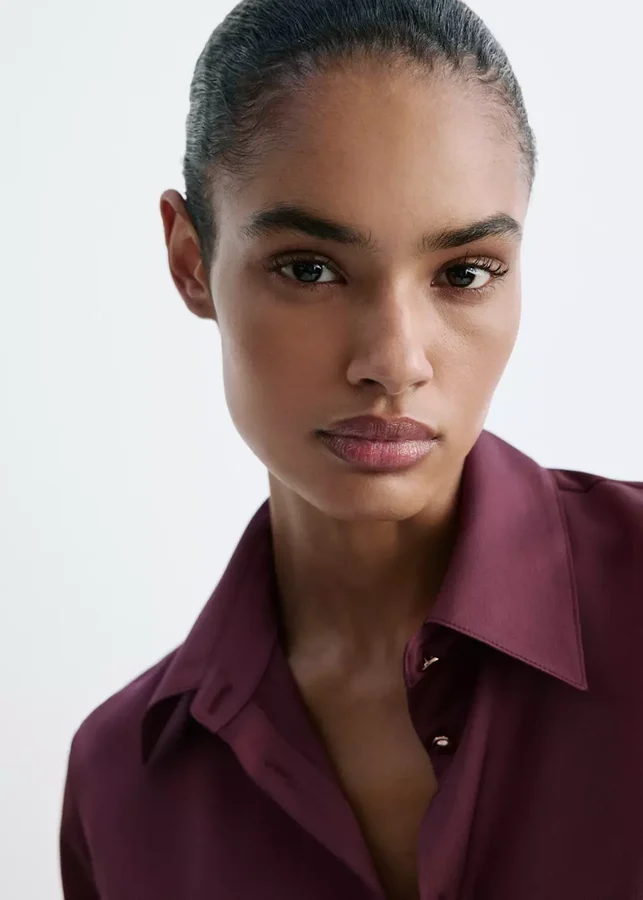Regular-Fit Satin Shirt