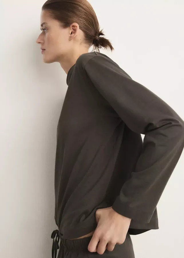 Two-Piece Plain Cotton Pajamas