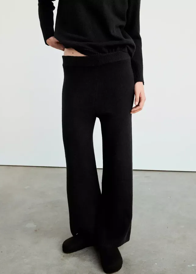 Wide-Leg Knit Pajama Pants
