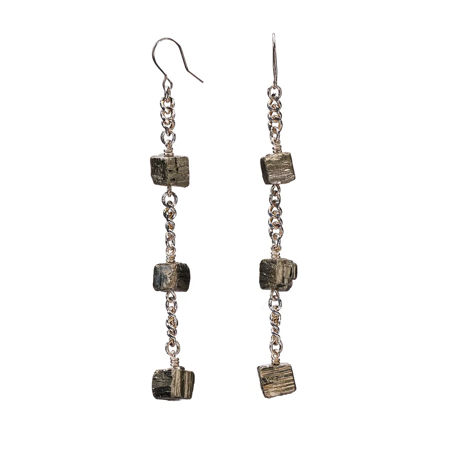 Longing Shiny Pyrite Earrings