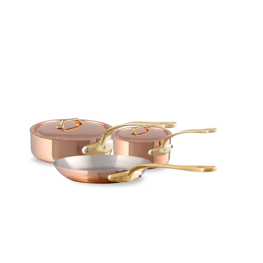M'Heritage 200 B 5-Piece Copper Cookware Set with Brass Handles