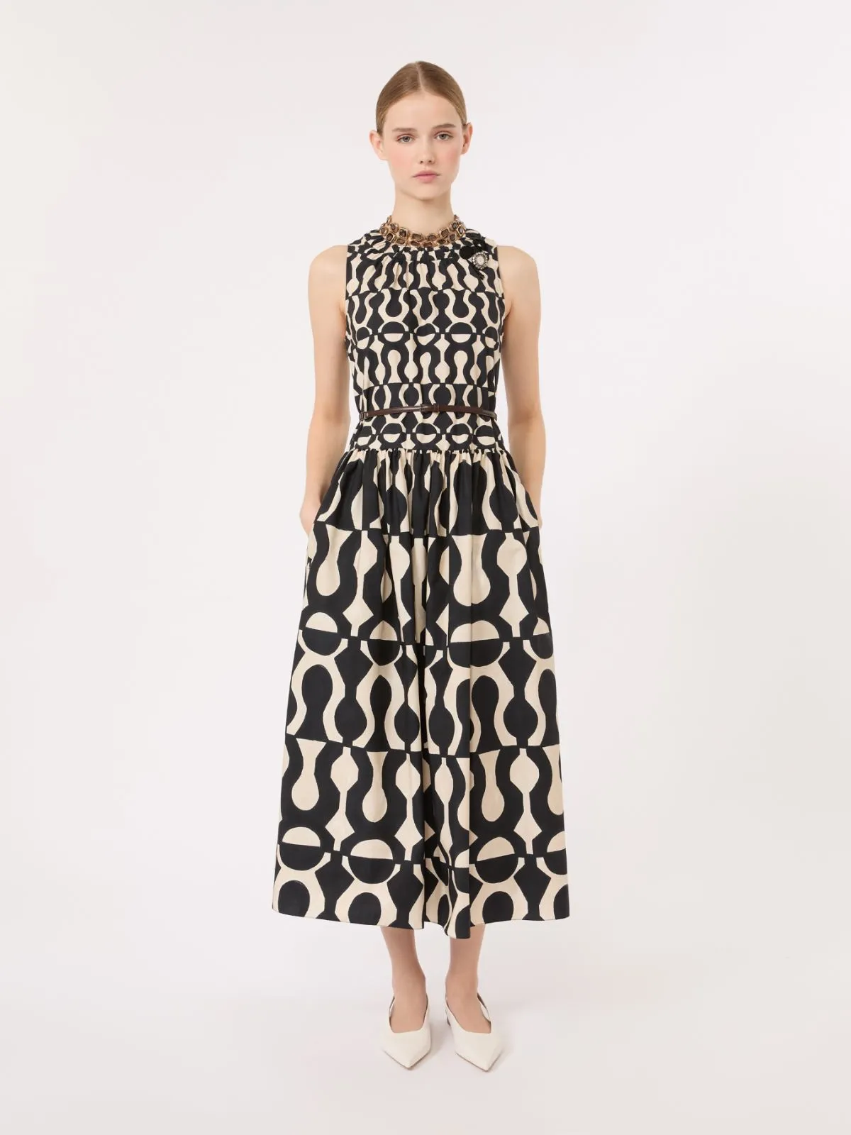 Printed Cotton Poplin Dress
