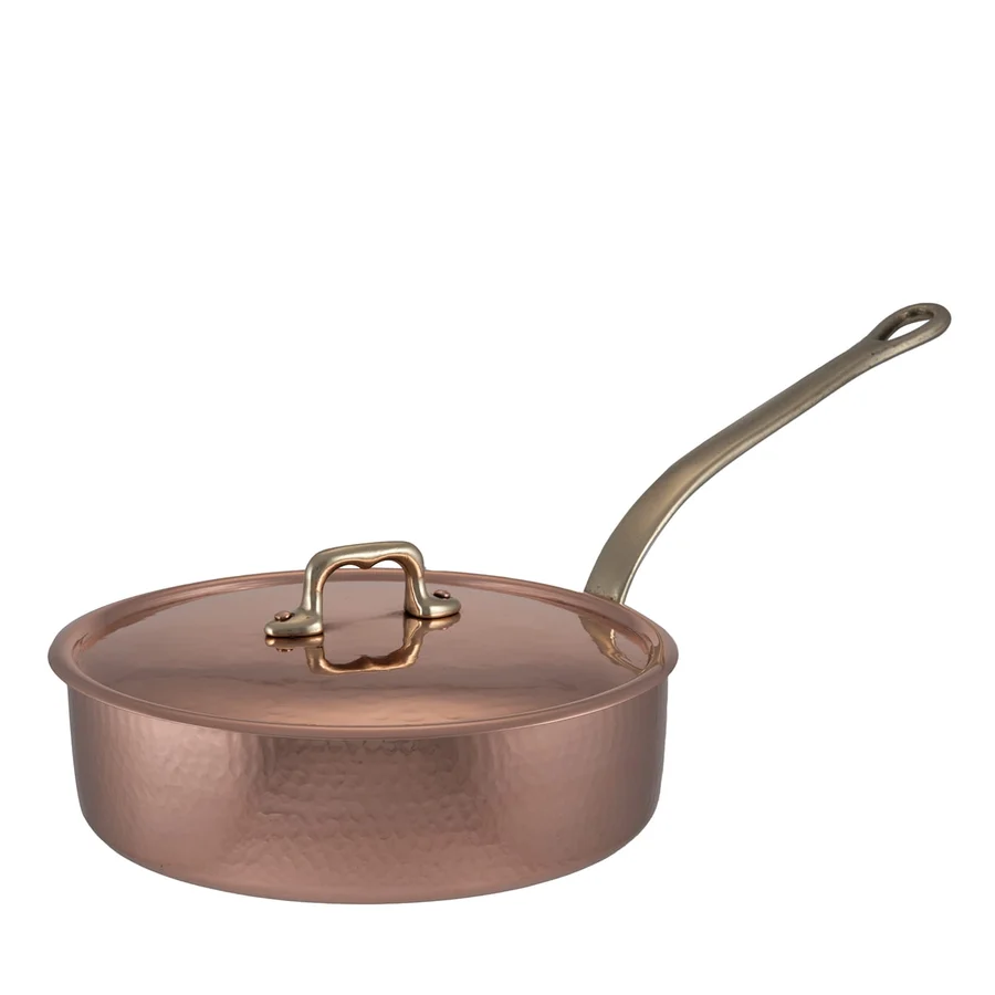 Silver Lined Copper Saucepan Dish with Lid #2