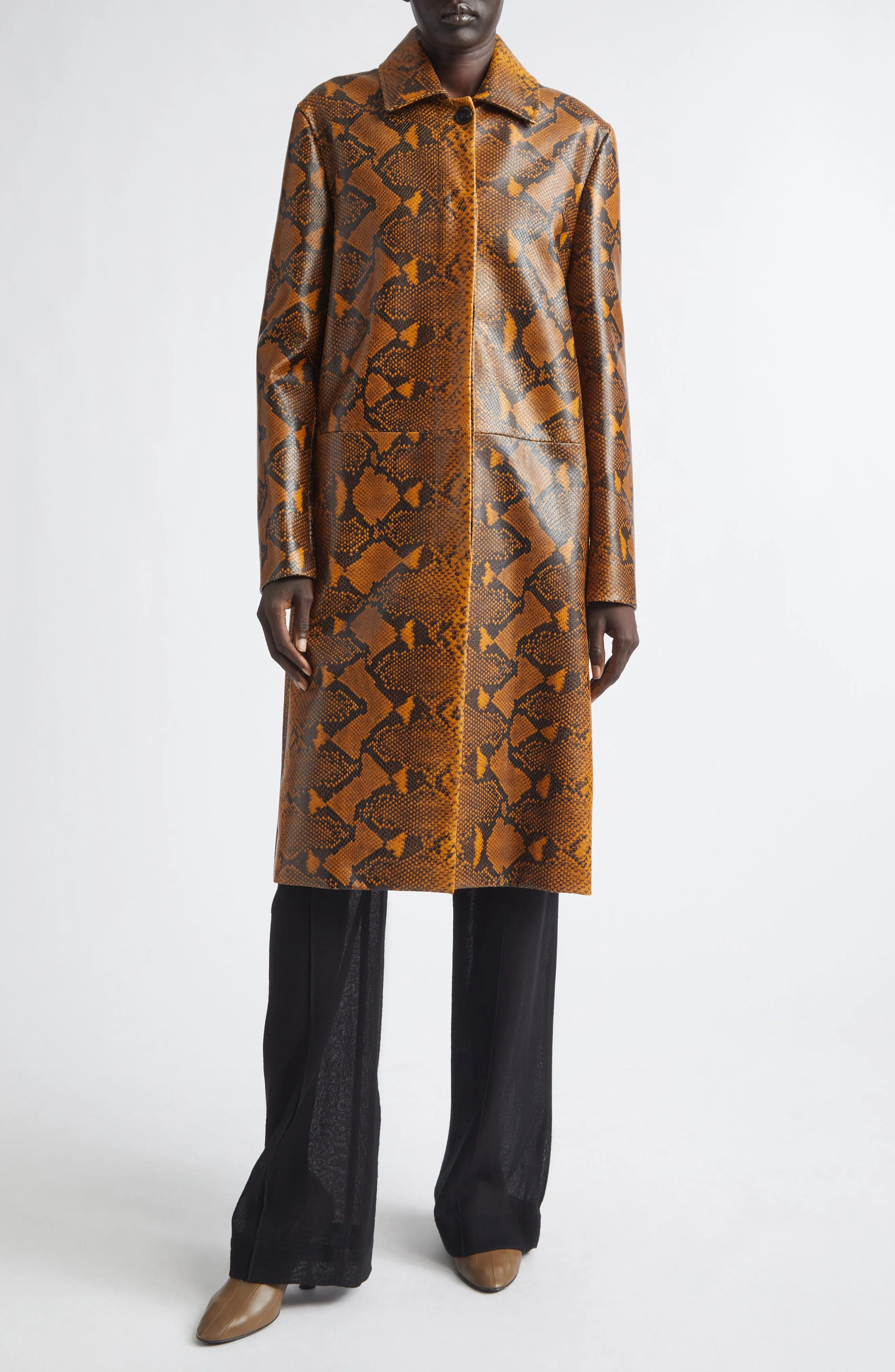 Leticia Python Print Coat