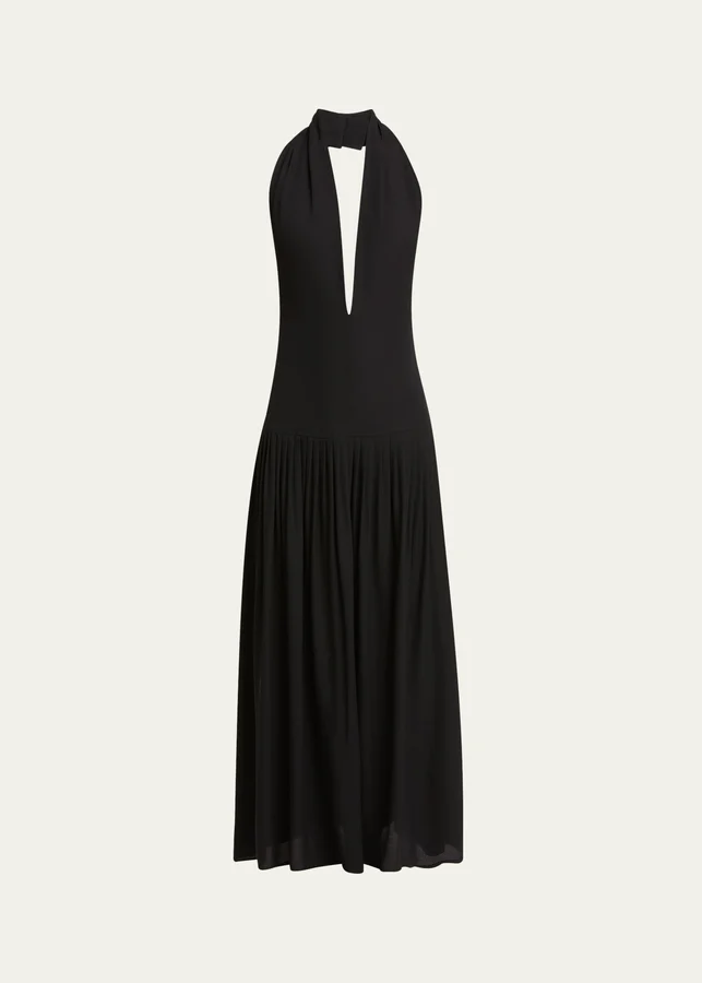 Tala Halter Viscose Georgette Dress