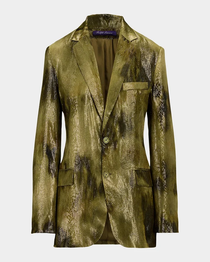 Marcy Abstract Metallic Jacquard Jacket