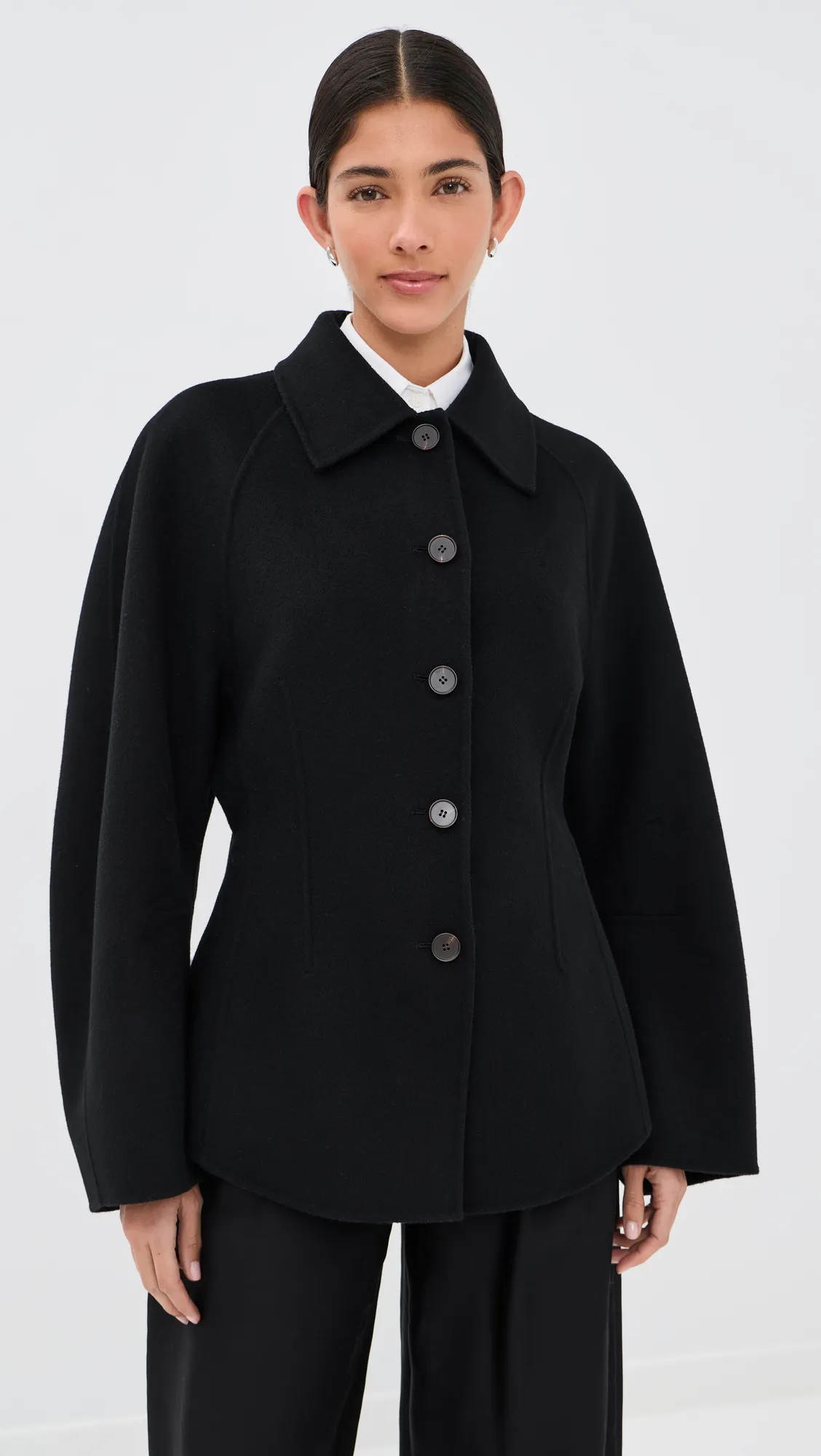 Sculptural Double-Faced Wool Jacket